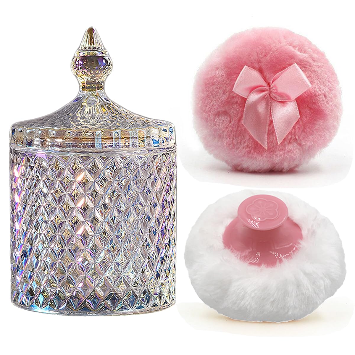 Frasco de cristal de lujo de YILUSHENGHUA para polvos, almacenamiento elegante.