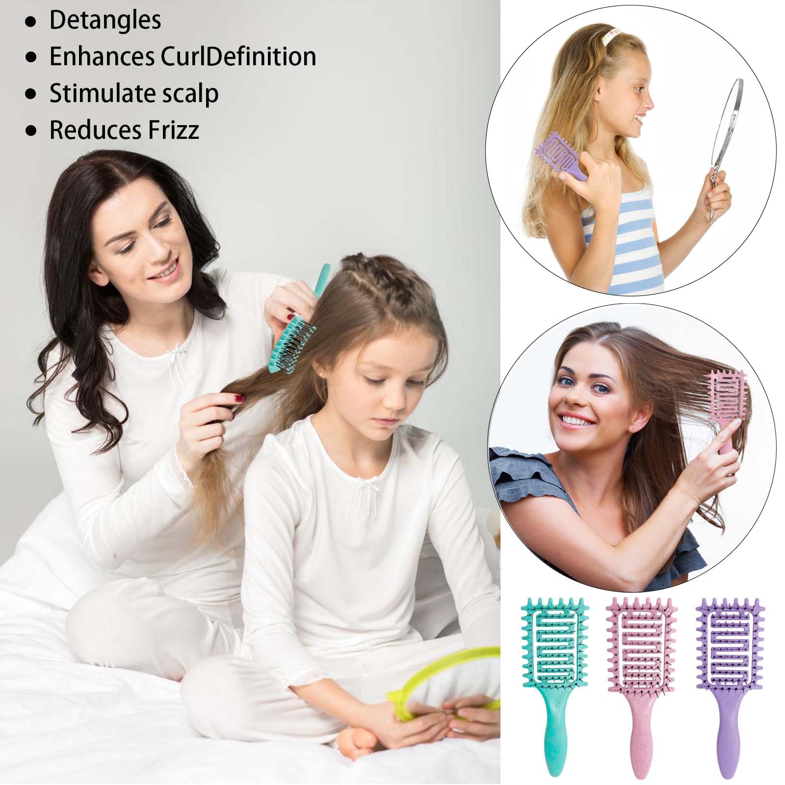 Cepillo Yingbtr para cabello grueso ofrece manejo suave y menos tirones