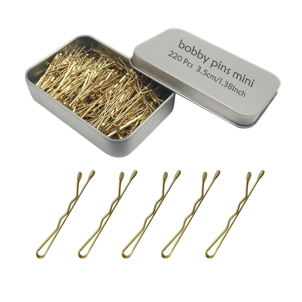 YINGFENG 220 horquillas doradas mini onduladas con sujeción diaria segura para todo tipo de cabello.