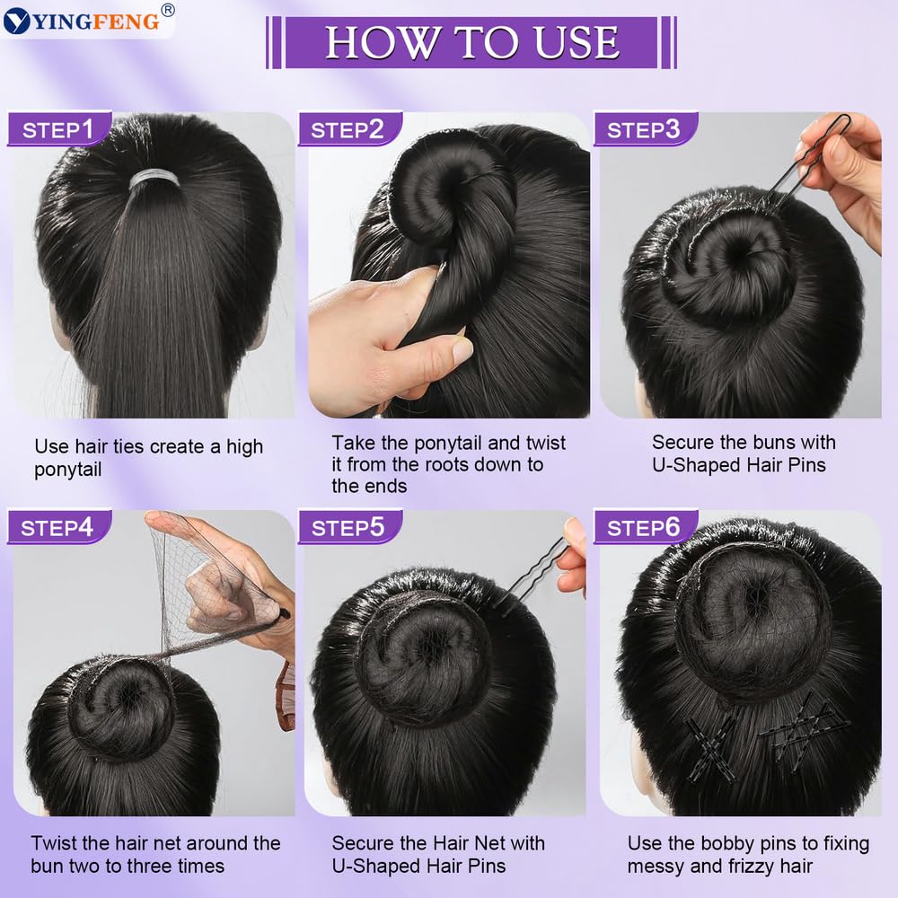 YINGFENG redes para el cabello invisibles, 10 unidades