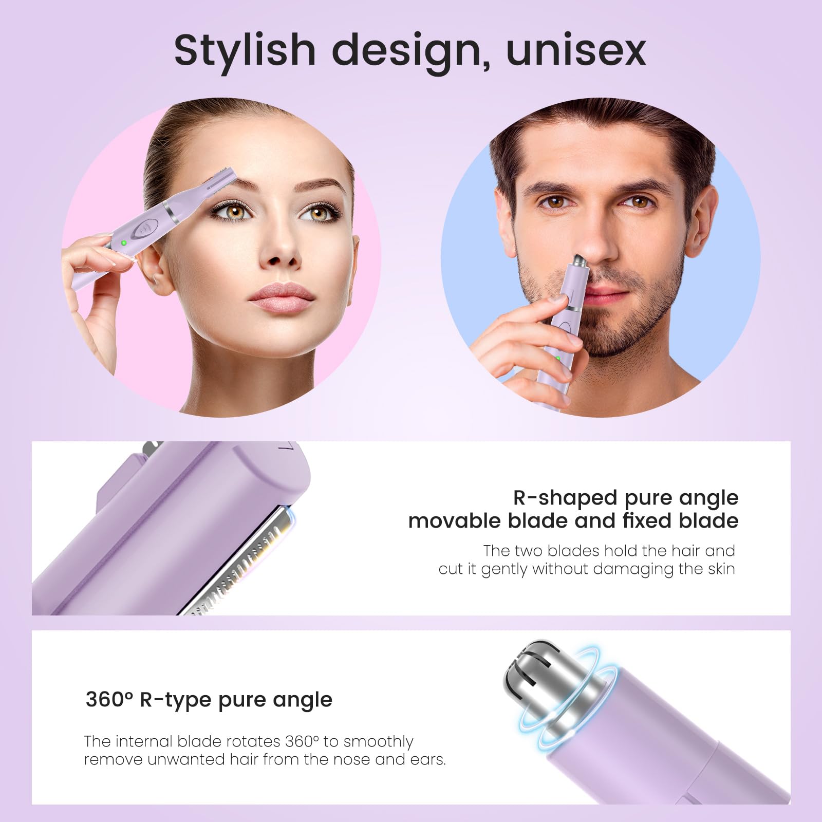 Yinowt motor potente para un corte preciso de cejas y vello facial