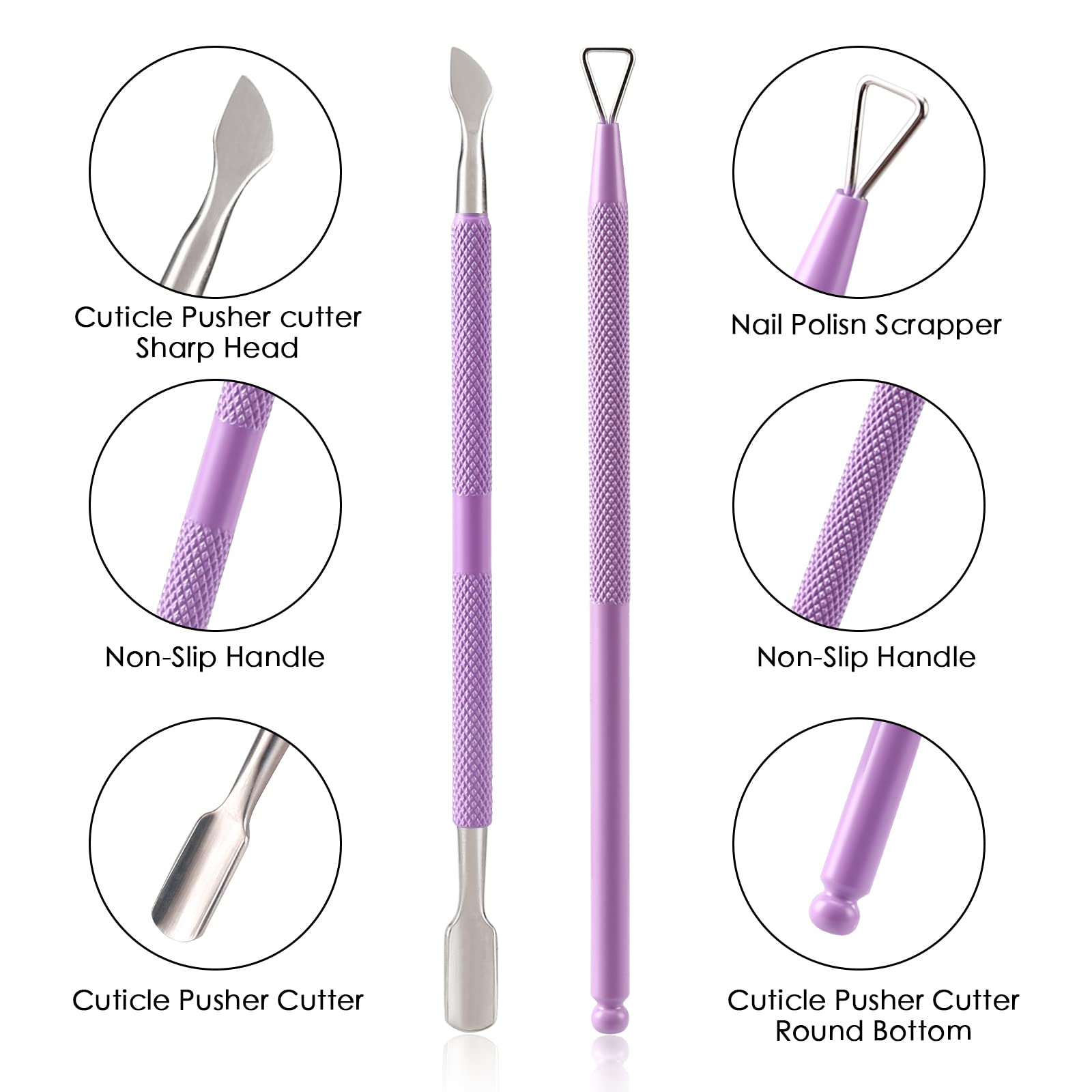 YINYIN Cortacutículas con punta triangular para retirar gel de uñas con precisión.