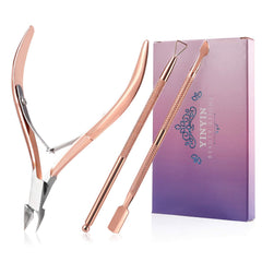 YINYIN cortacutículas pinza rosa oro para uñas con precisión duradera