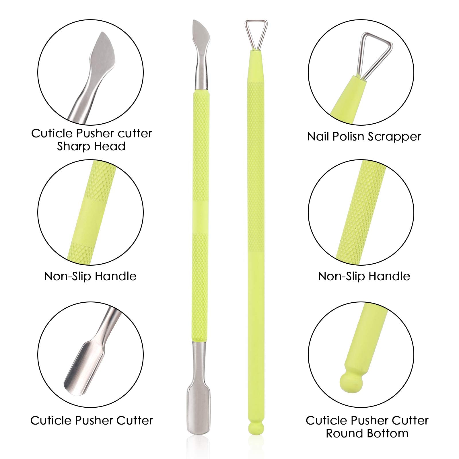 YINYIN cortacuticulas profesional punta triangular para eliminar cuticula con facilidad