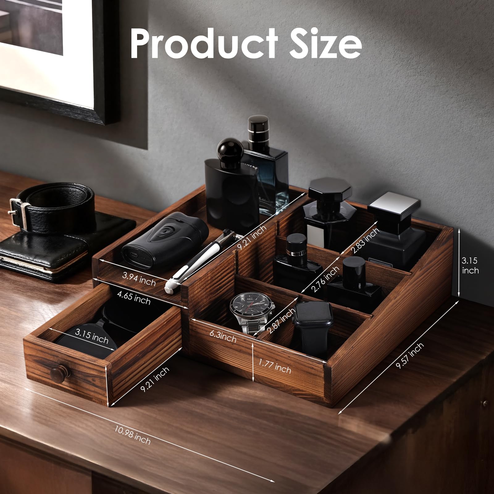 YIOJOYD organisateur salle de bains en bois naturel pour un look élégant.