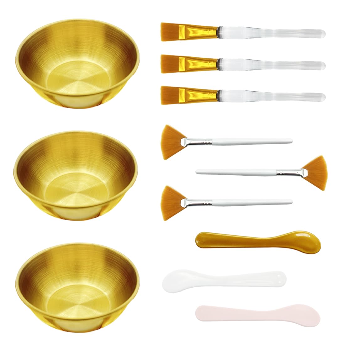 Yiqianhome cuencos faciales dorados para mezclar con precisión y elegancia.
