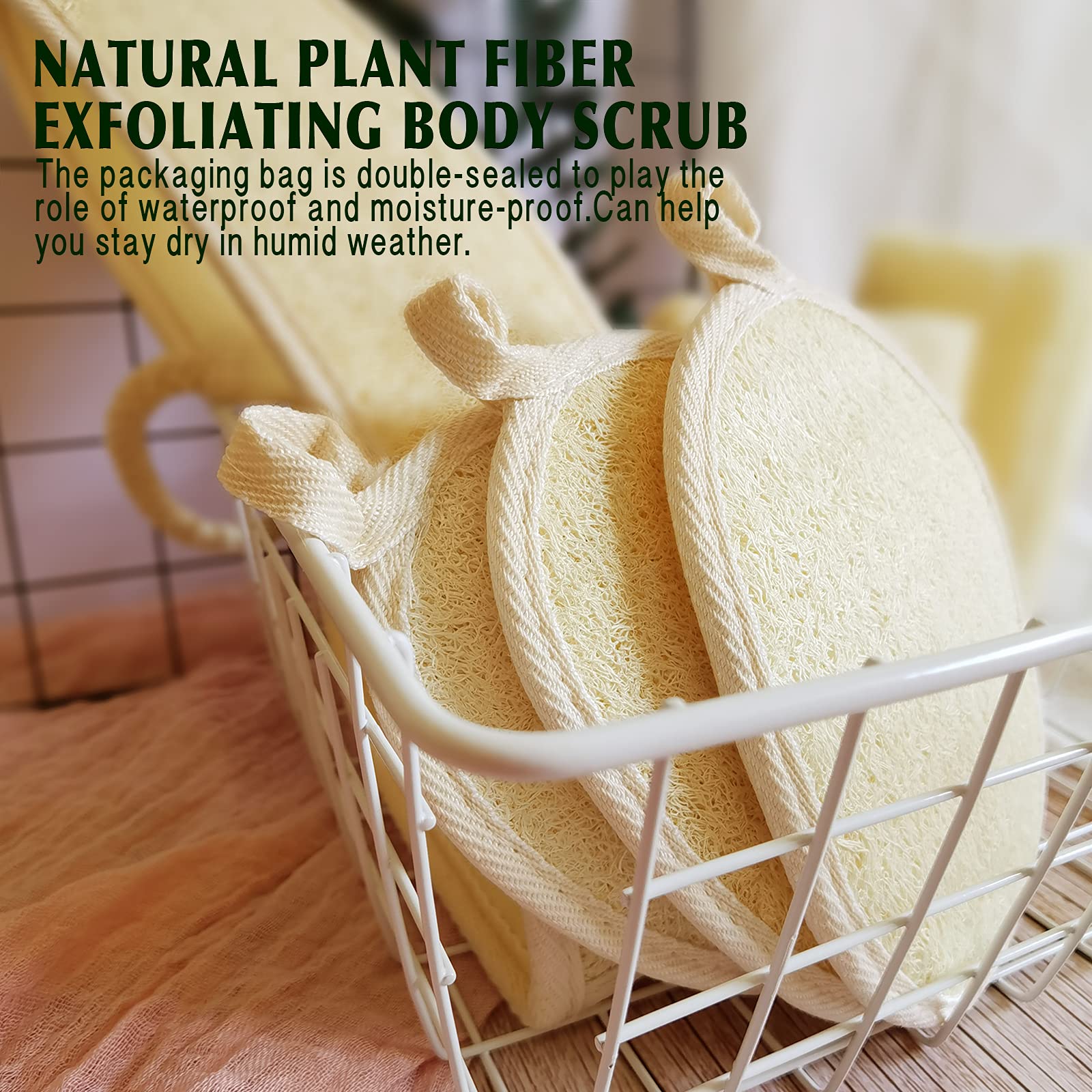 Conjunto de 4 packs YIQINGJIE lufa exfoliante para toda la familia.