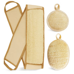 YIQINGJIE exfoliante de espalda con lufa natural para limpieza suave.