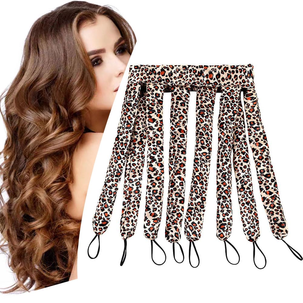 Banda YiQiYi rizos sin calor satin leopard para rizos suaves