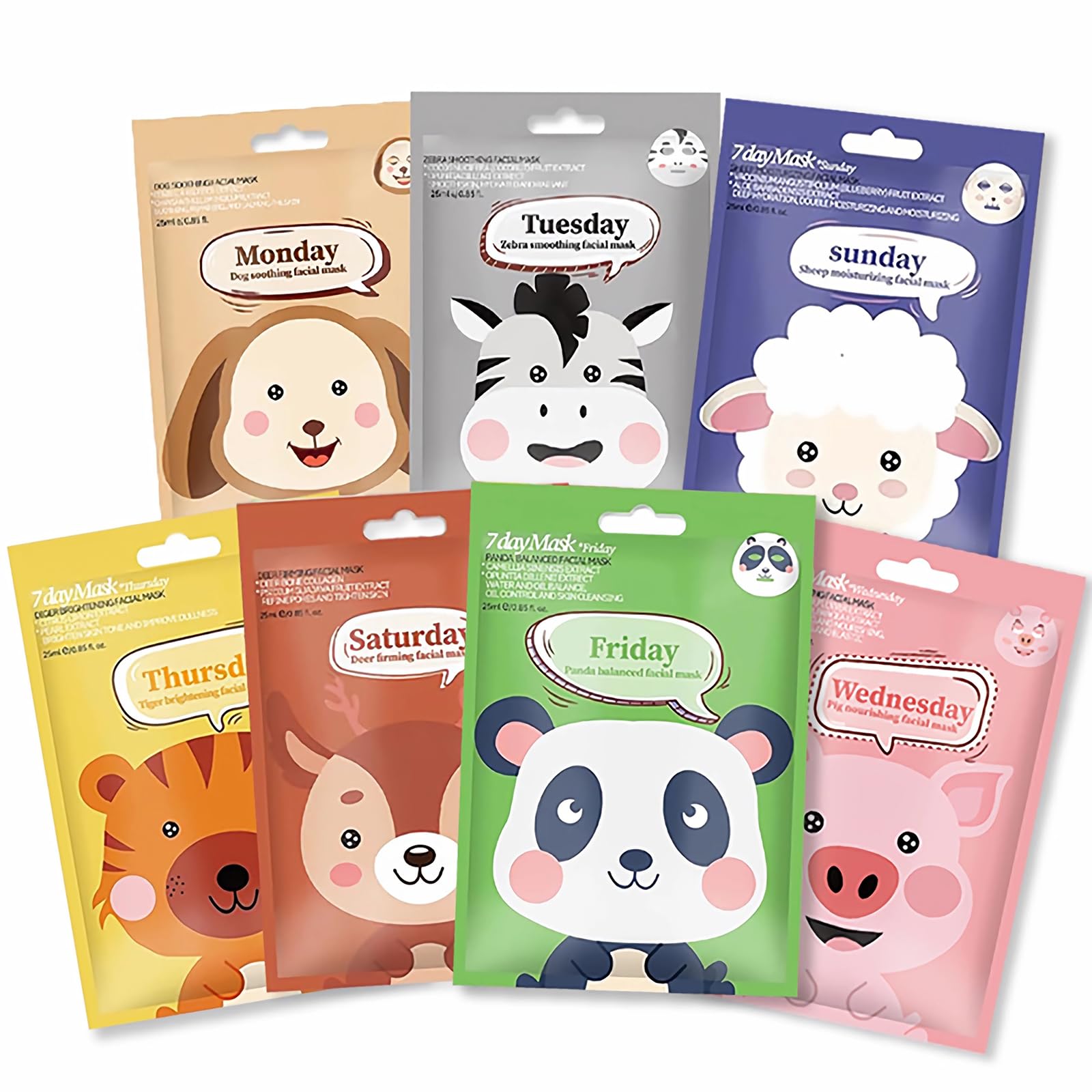 Yishifa mascarilla facial animal perro, hidratante para piel suave y radiante