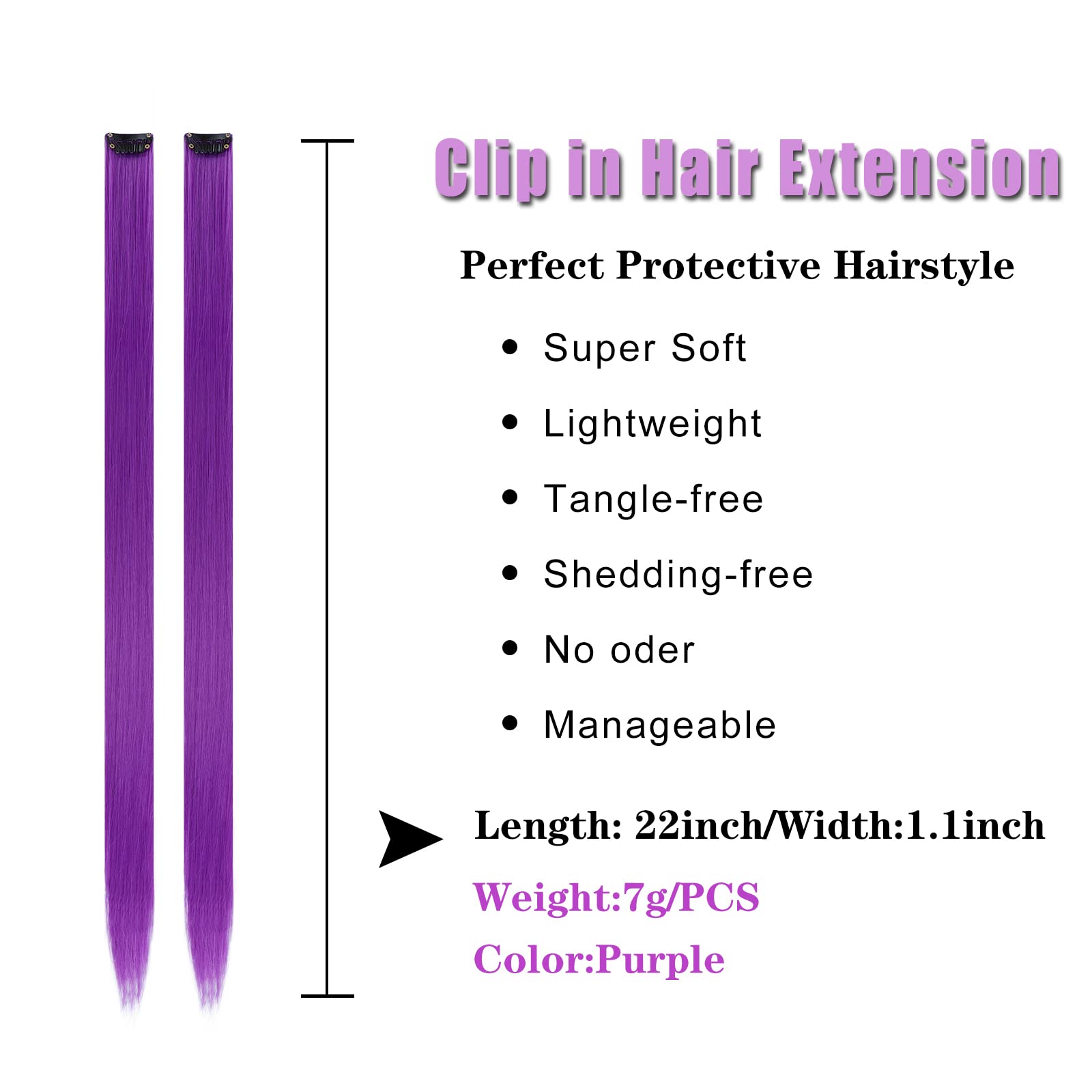 Conjunto de extensiones moradas YISIKUNNUO para cosplay y fiestas.