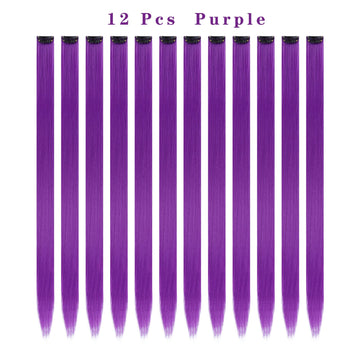 Extensiones sintéticas moradas YISIKUNNUO de 22 pulgadas para uso diario.