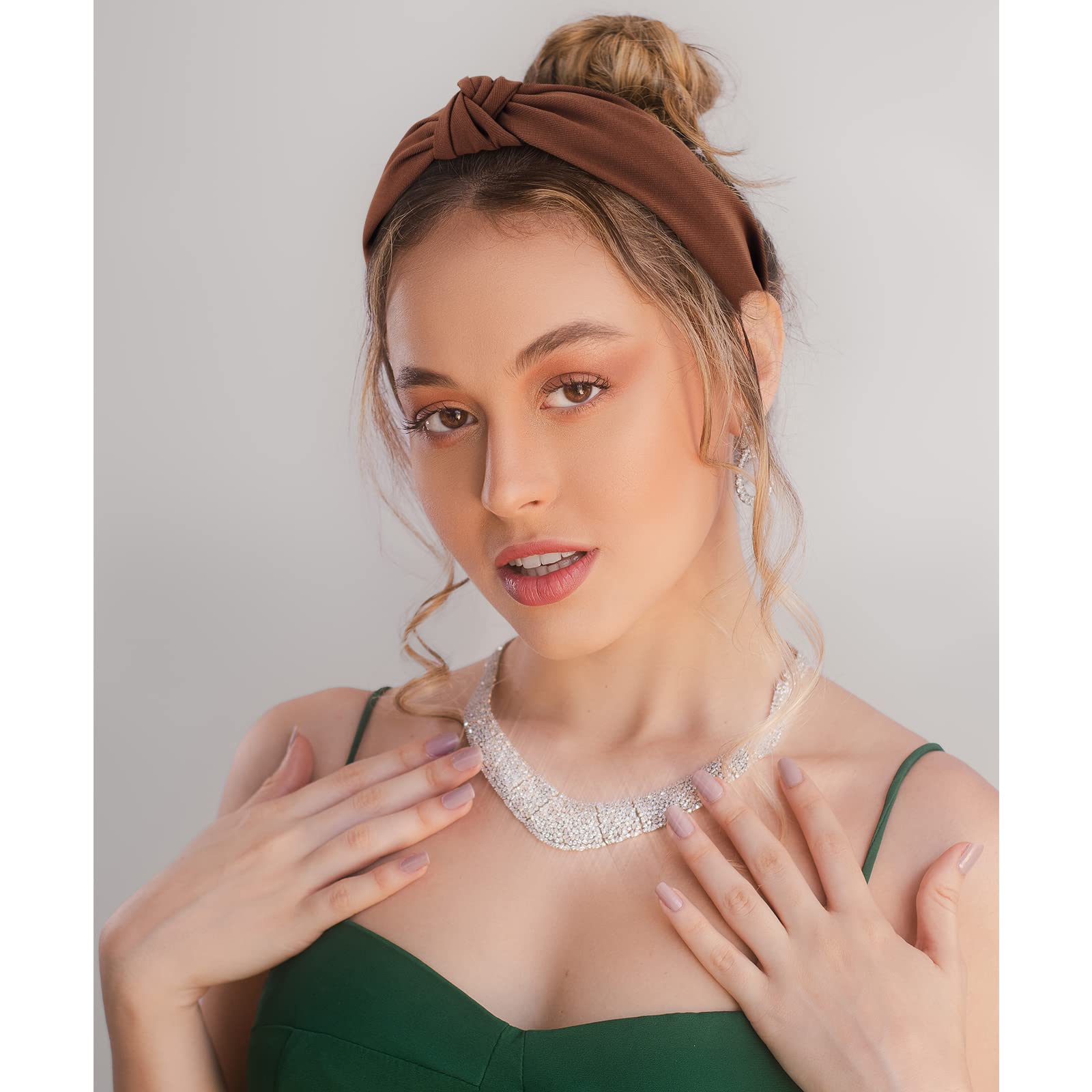Diadema YISSION con nudo blanco, diseño cómodo para cabellos finos