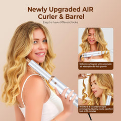 Yitrust Air Curler izquierda derecha facilita rizos versátiles sin esfuerzo.
