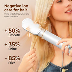 Yitrust Curler Aire Negativo cuida el cabello mientras seca suavemente.