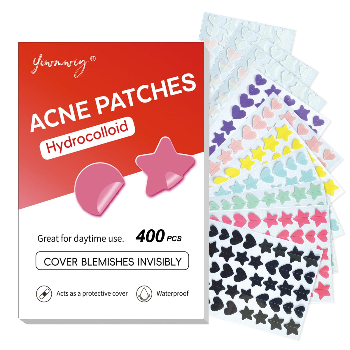 Parches YIWMWIY brillantes de 10 mm, absorben grasa y cubren imperfecciones para uso nocturno