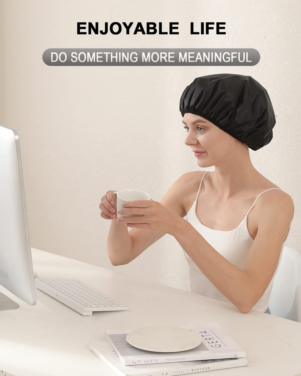 Gorro de ducha de uso diario YIZIJIZI para proteger el cabello