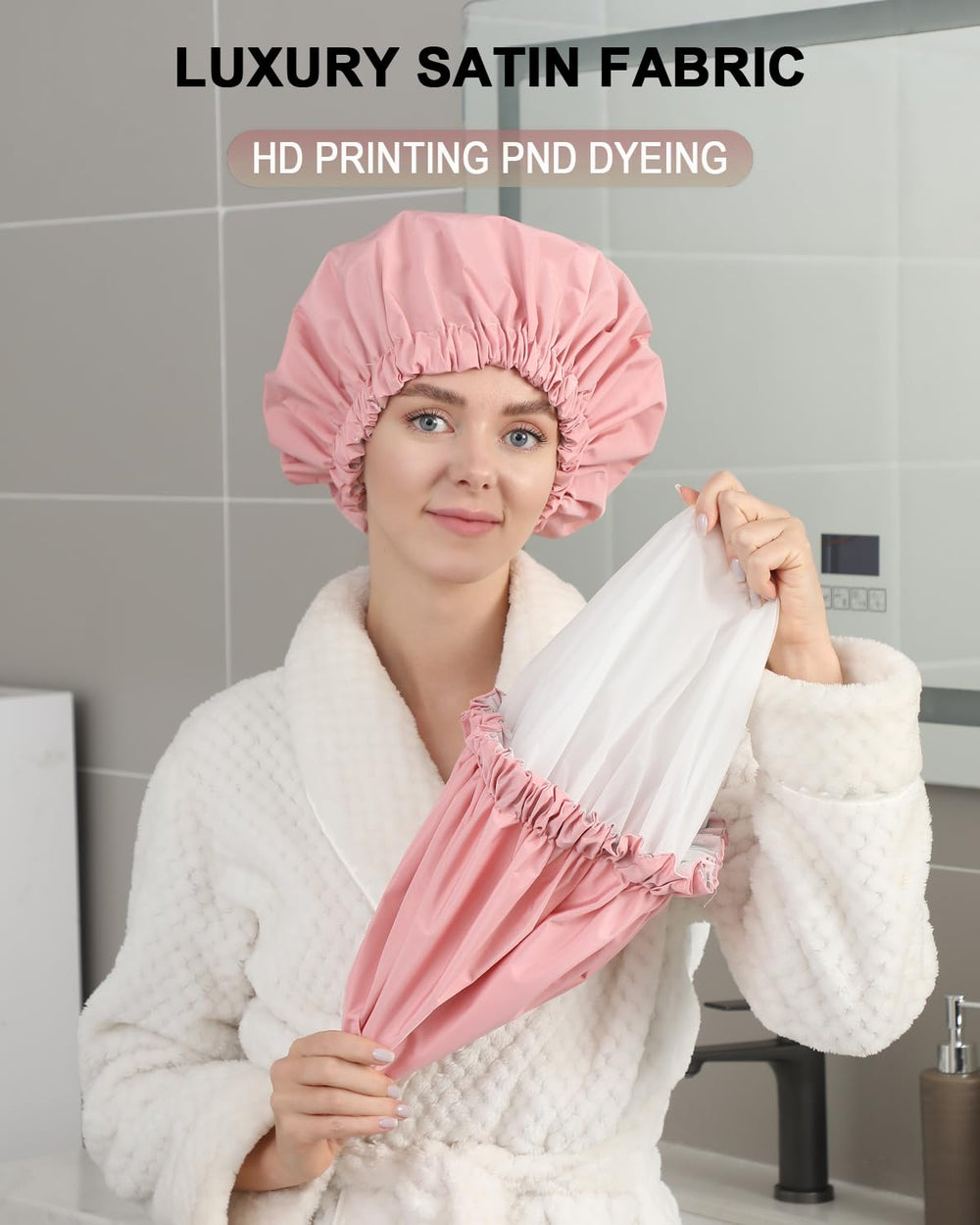 Gorro de ducha YIZIJIZI práctico para viajes y negocios, mantiene el cabello protegido.