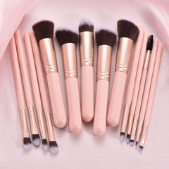 Pincel colorete YJ-Anyue rosa con mango de madera para rubor natural