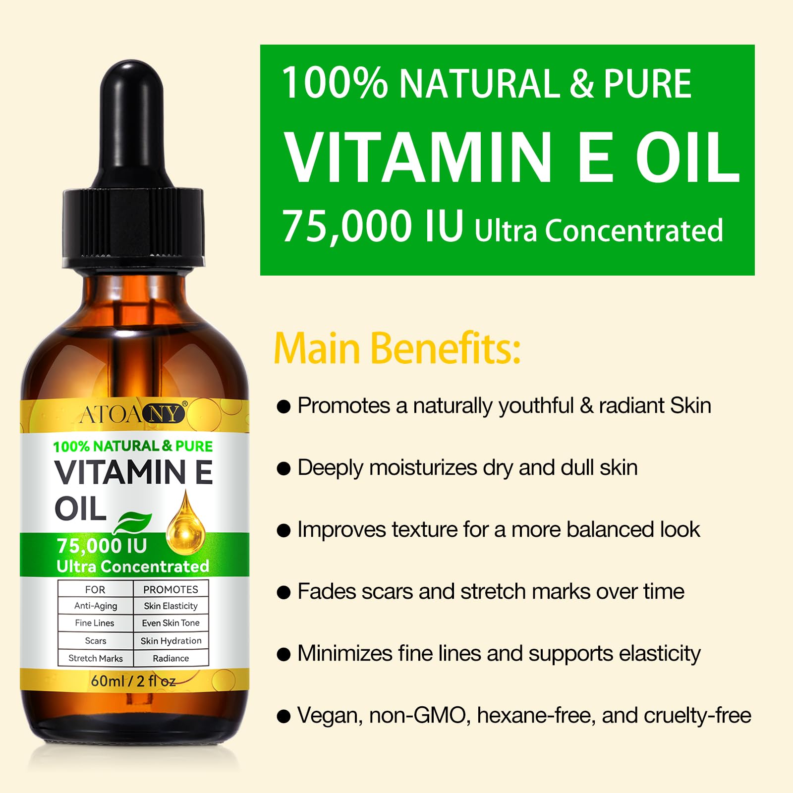 YJDHRPBI Vitamina E Aceite: textura sedosa para uso nocturno en rostro y cuello