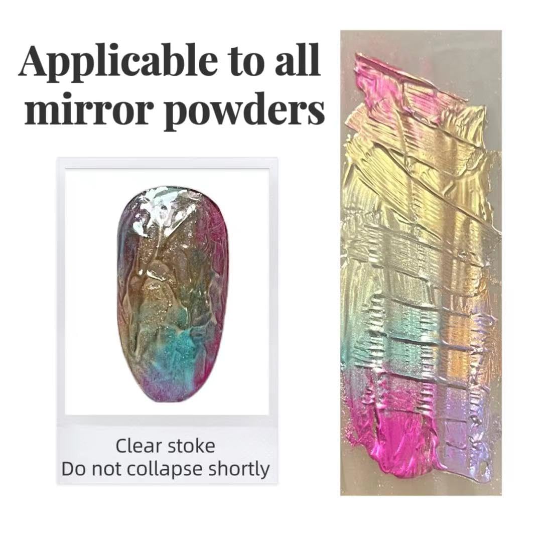 YJMyujimi gel claro para polvo espejo en uñas con brillo