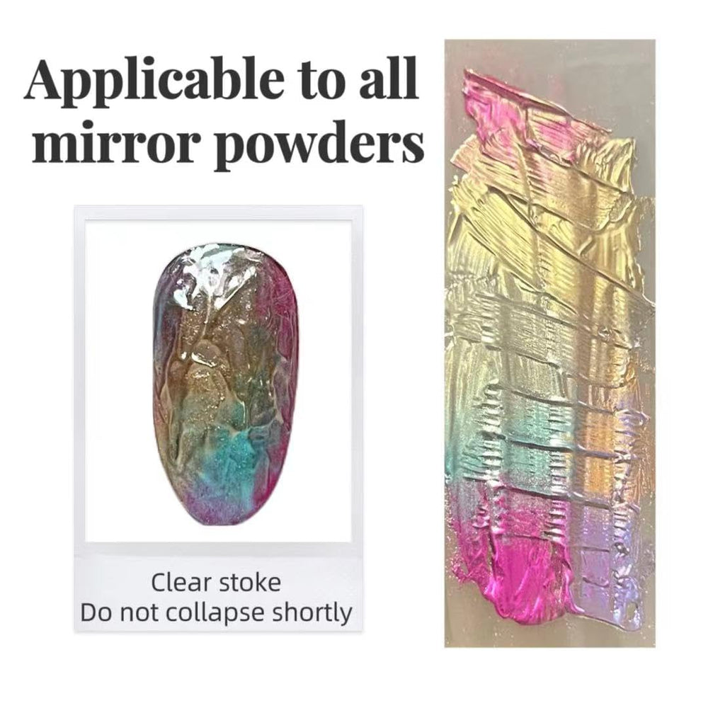 YJMyujimi gel claro para polvo espejo en uñas con brillo