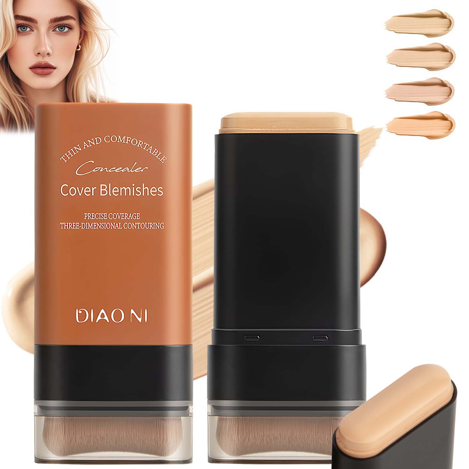 YJW Flawless Eraser Foundation Stick en empaque compacto para retoques diarios.
