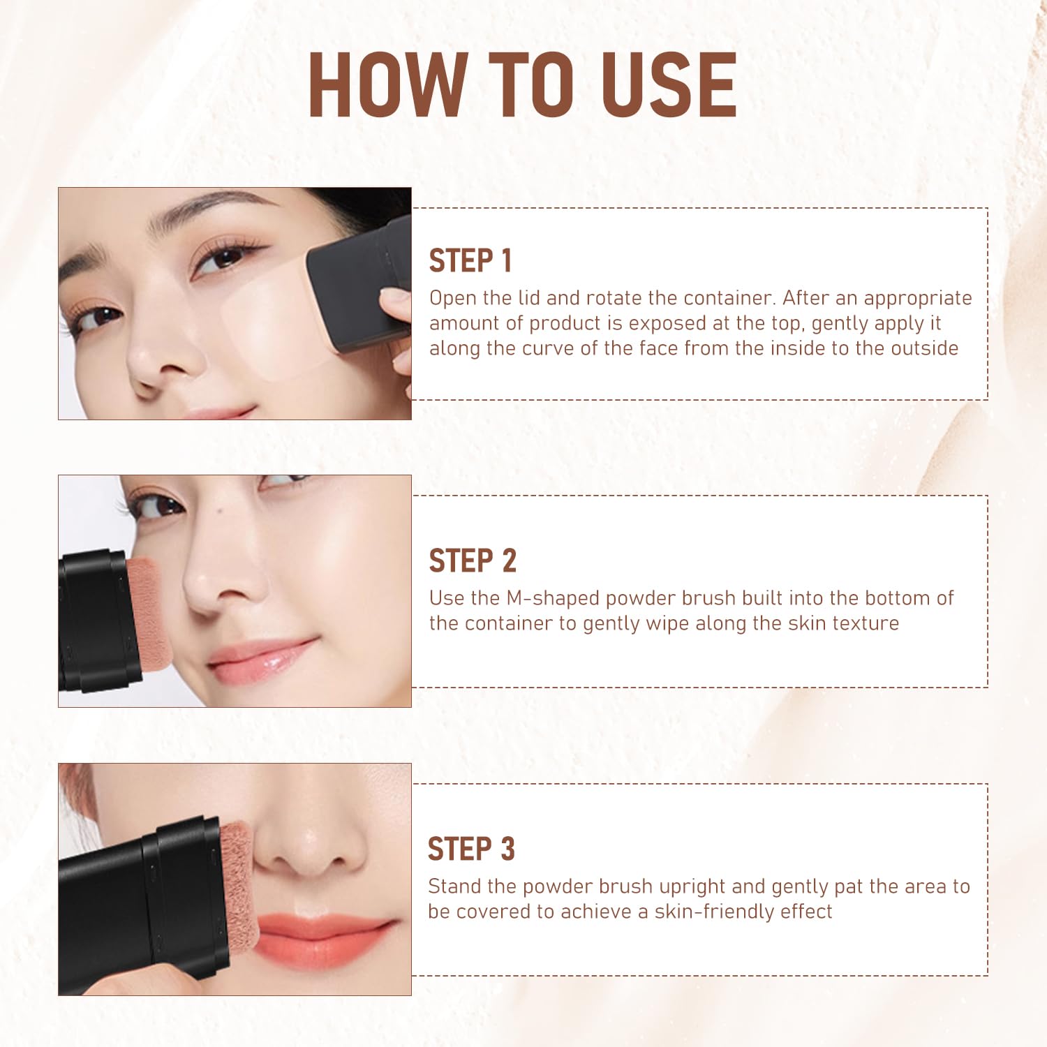 YJW Flawless Eraser Foundation Stick textura ligera que se funde sin peso.