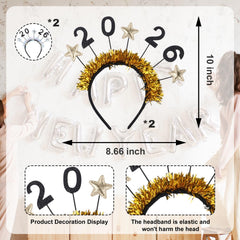 Diadema YKW con brillantes multicolor para fiestas