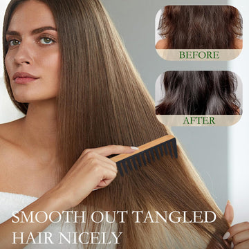 Peine YLMUSU de bambú apto para cabello mojado y sin dolor.