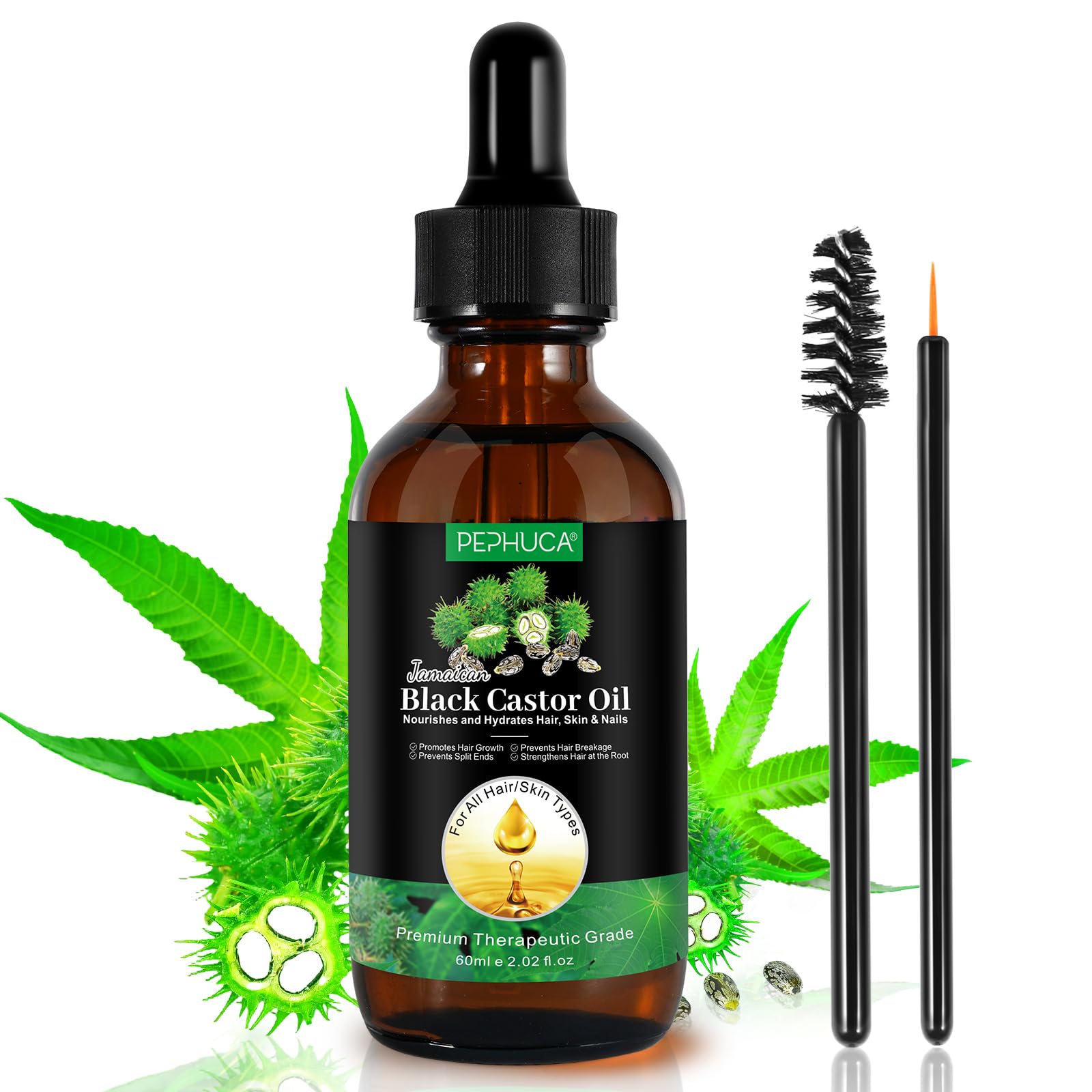 YLXYZUAD Aceite de castor negro jamaicano: botella para verter suavemente y cuidado de la piel.