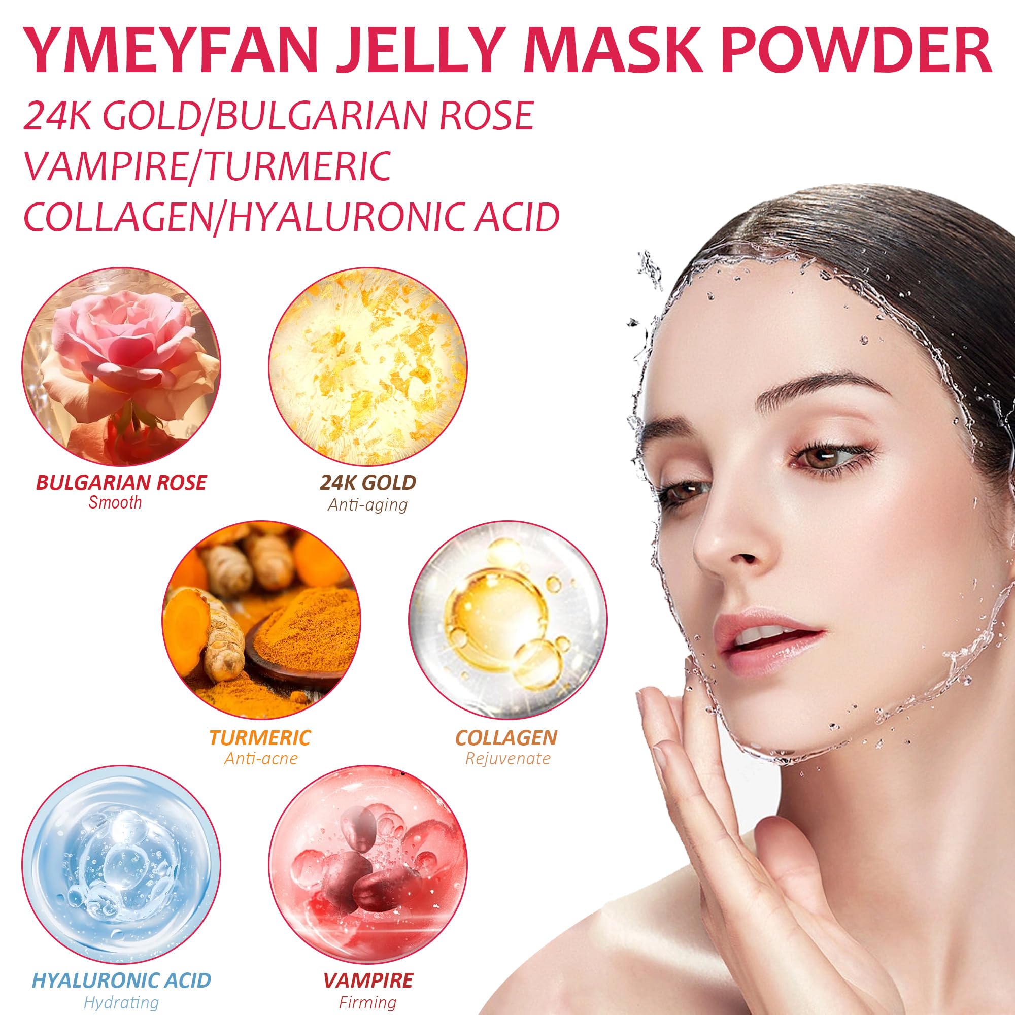 Jelly Mask de YMEYFAN con rosa búlgara para una experiencia sensorial.