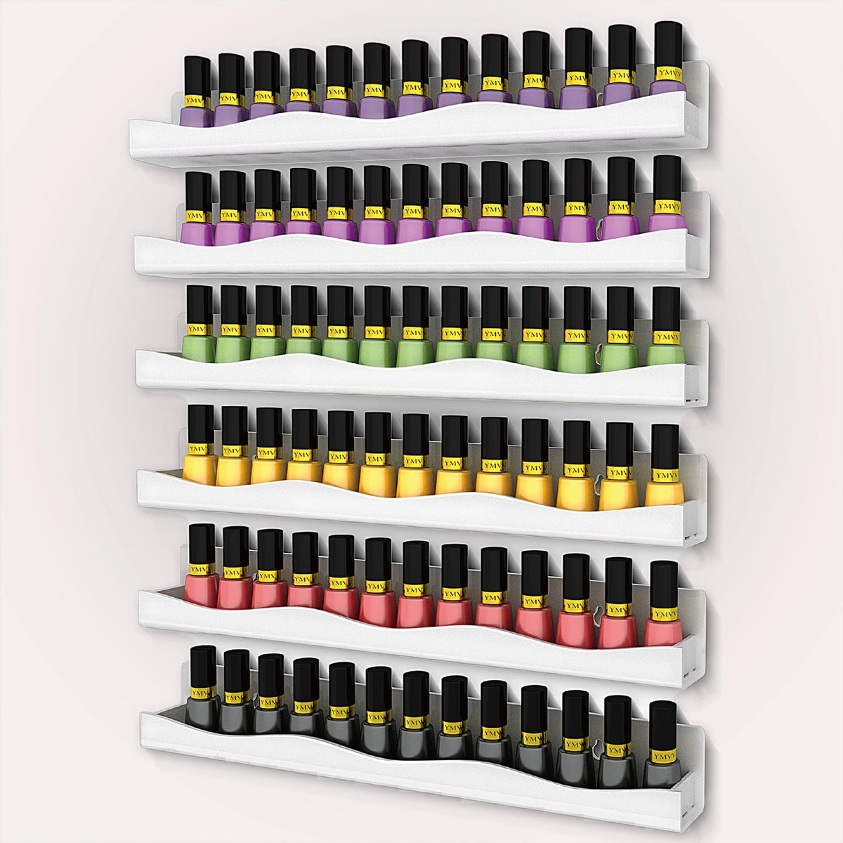 YMVV estante para esmaltes 15p; frente claro para elegir color fácilmente.