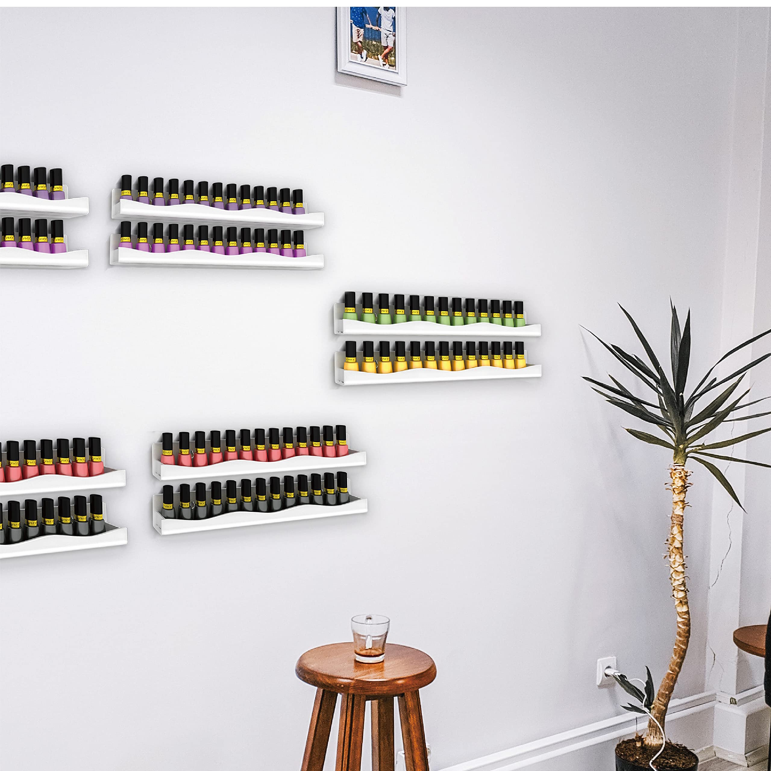 Organizador de esmaltes YMVV para pared con montaje individual, instalación flexible.