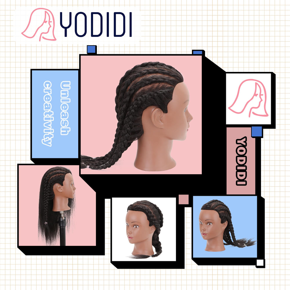 Aprendizaje de peinado con cabeza YODIDI útil para barbería y cosmetología