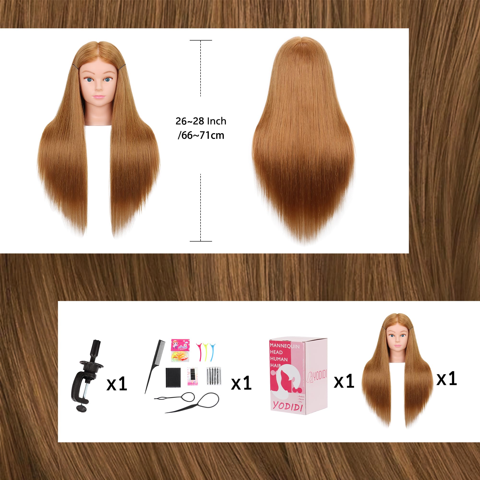 YODIDI Cabeza de maniquí ideal para escuelas de cosmetología y aprendizaje práctico.