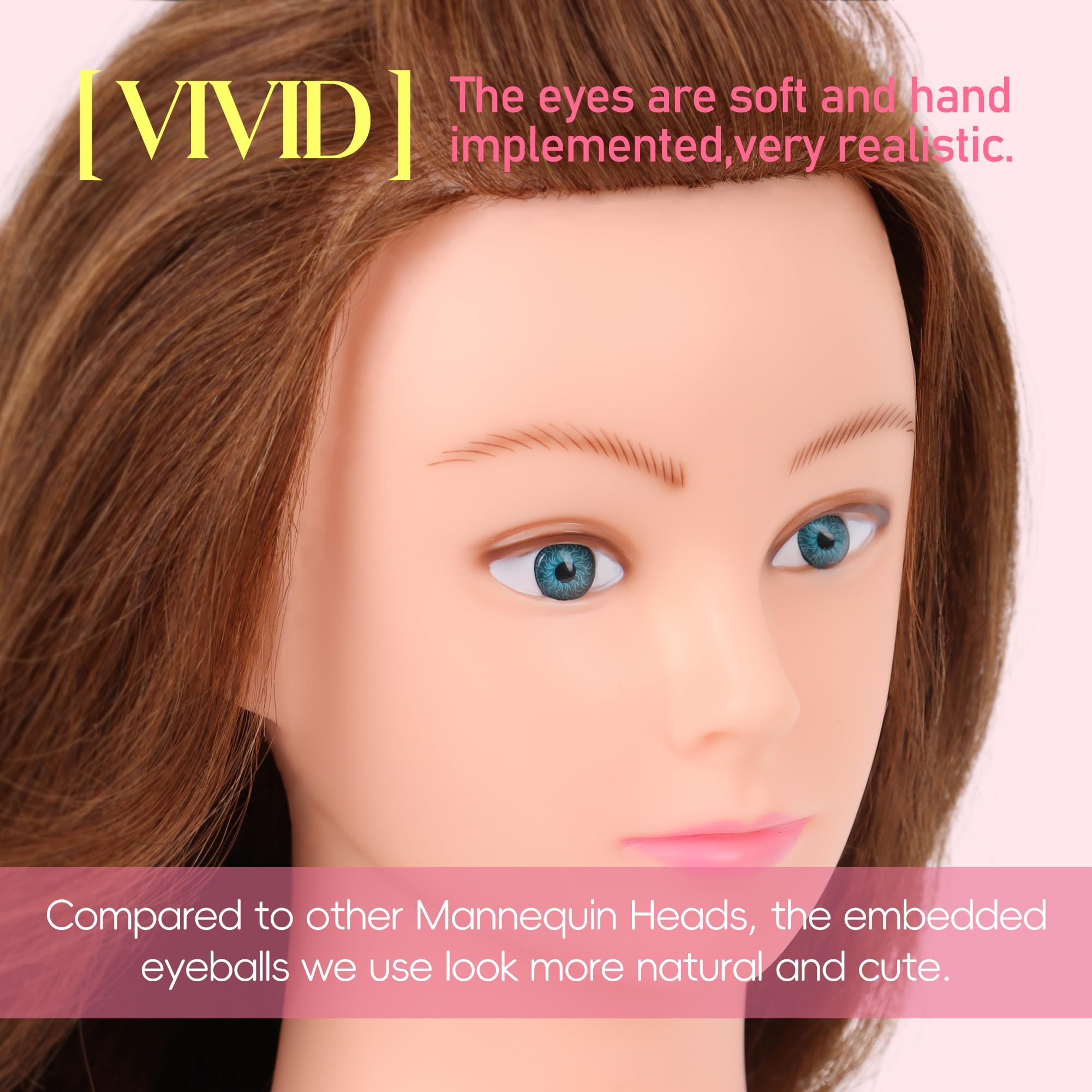 YODIDI Cabeza de maniquí con textura realista para practicar cortes y estilos.