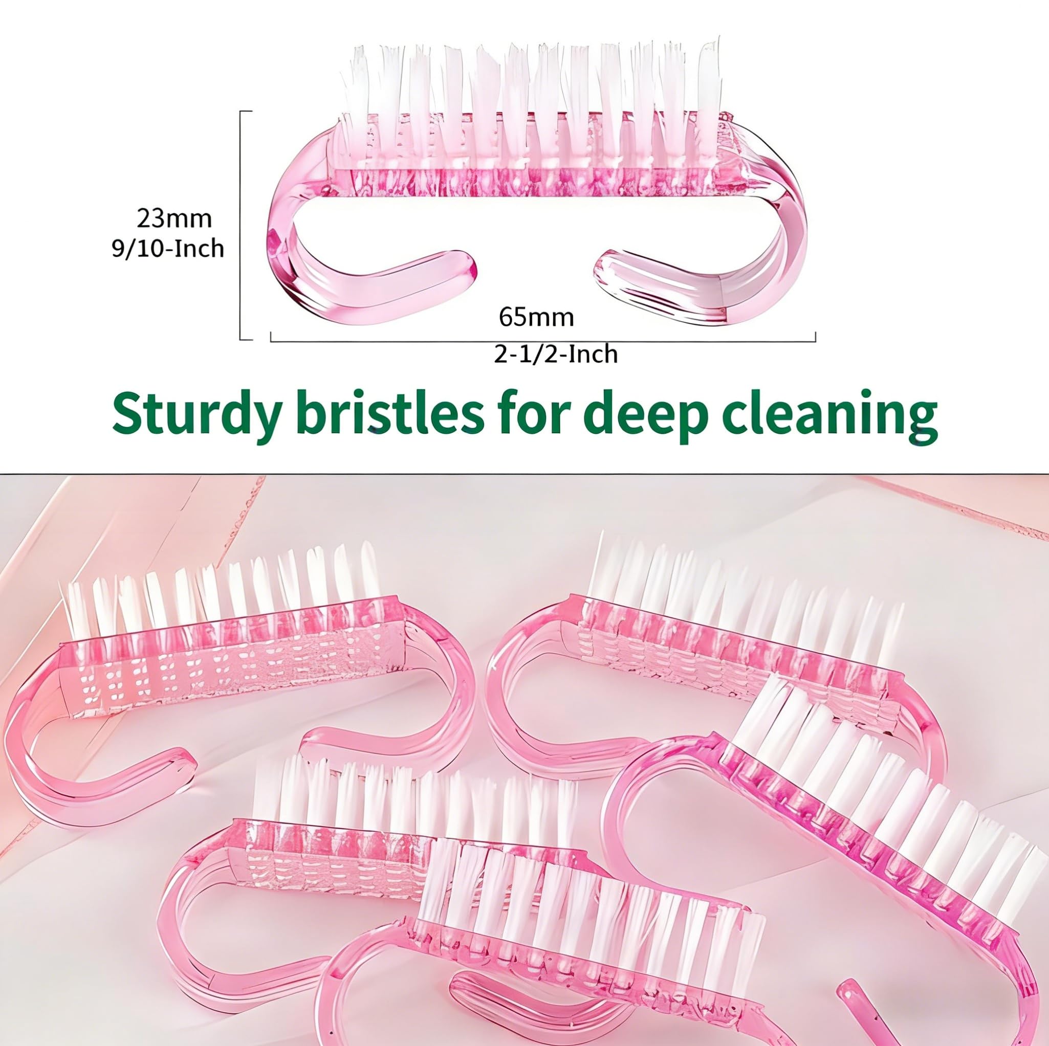 Cepillo de pedicura compacto, ideal para viajar y limpiar uñas.