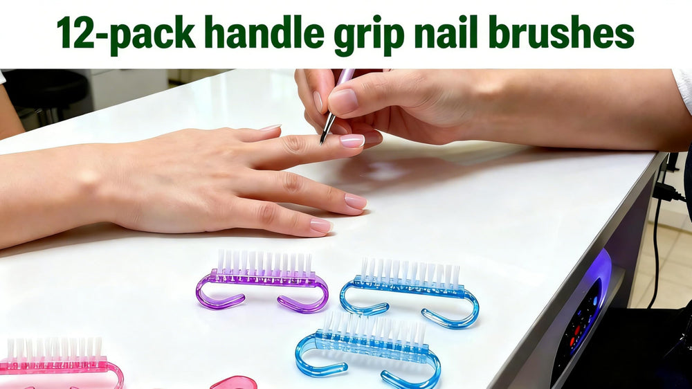Cepillo YOFAN de colores vibrantes, organización personal para higiene de uñas.