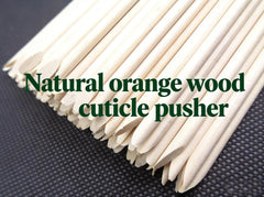 Palitos YOFAN de madera naranja pulida para mani/pedi seguro y cómodo.