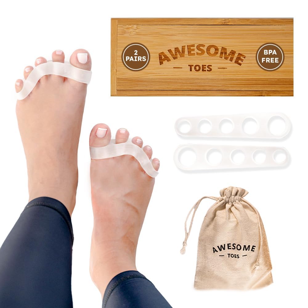 Yoga Trapeze espaciadores de dedos en estuche de madera para uso diario.