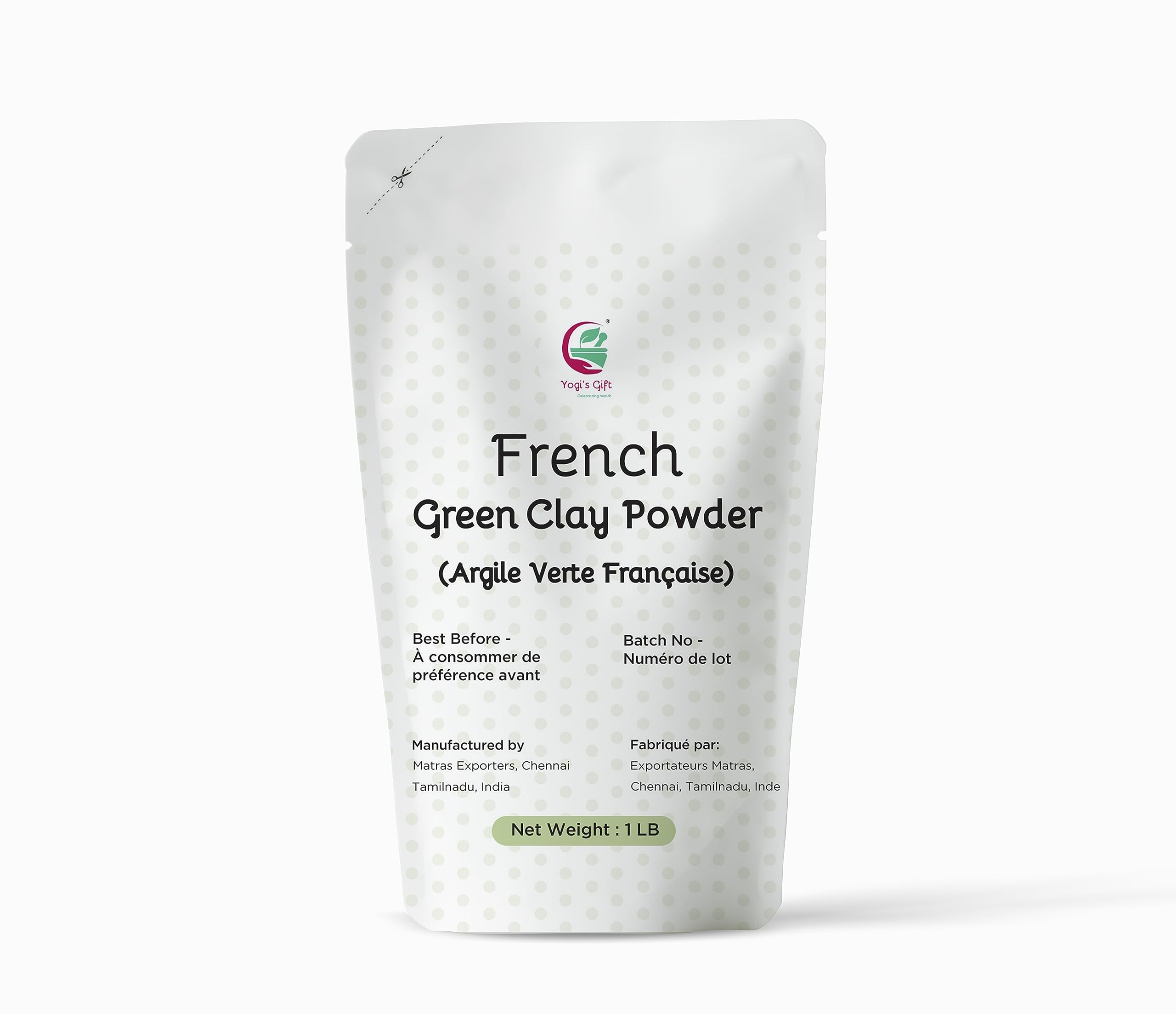 YOGI’S GIFT arcilla verde francesa polvo purificante para rostro