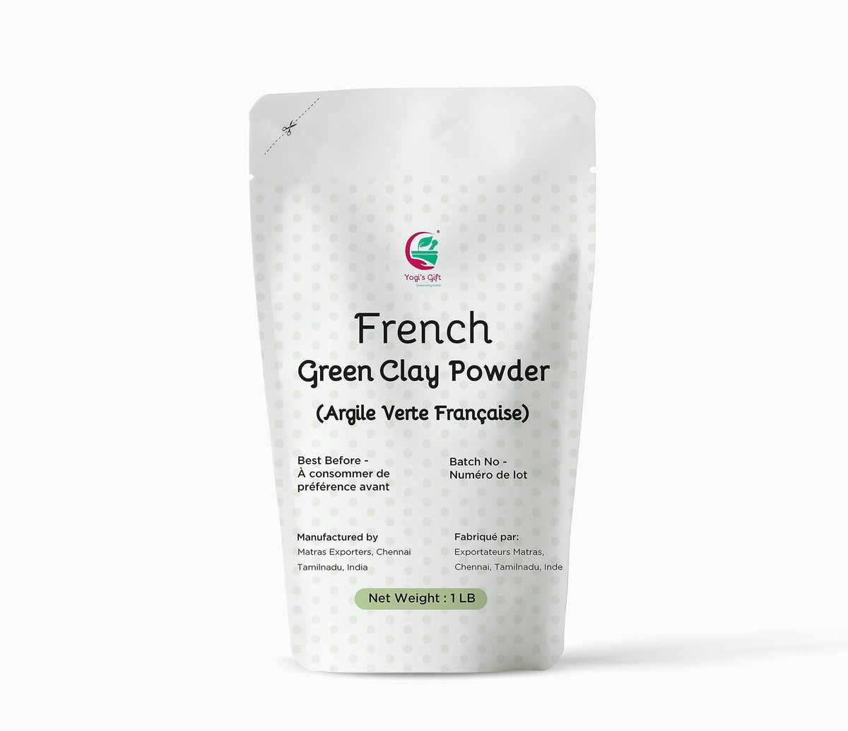 YOGI’S GIFT arcilla verde francesa polvo purificante para rostro
