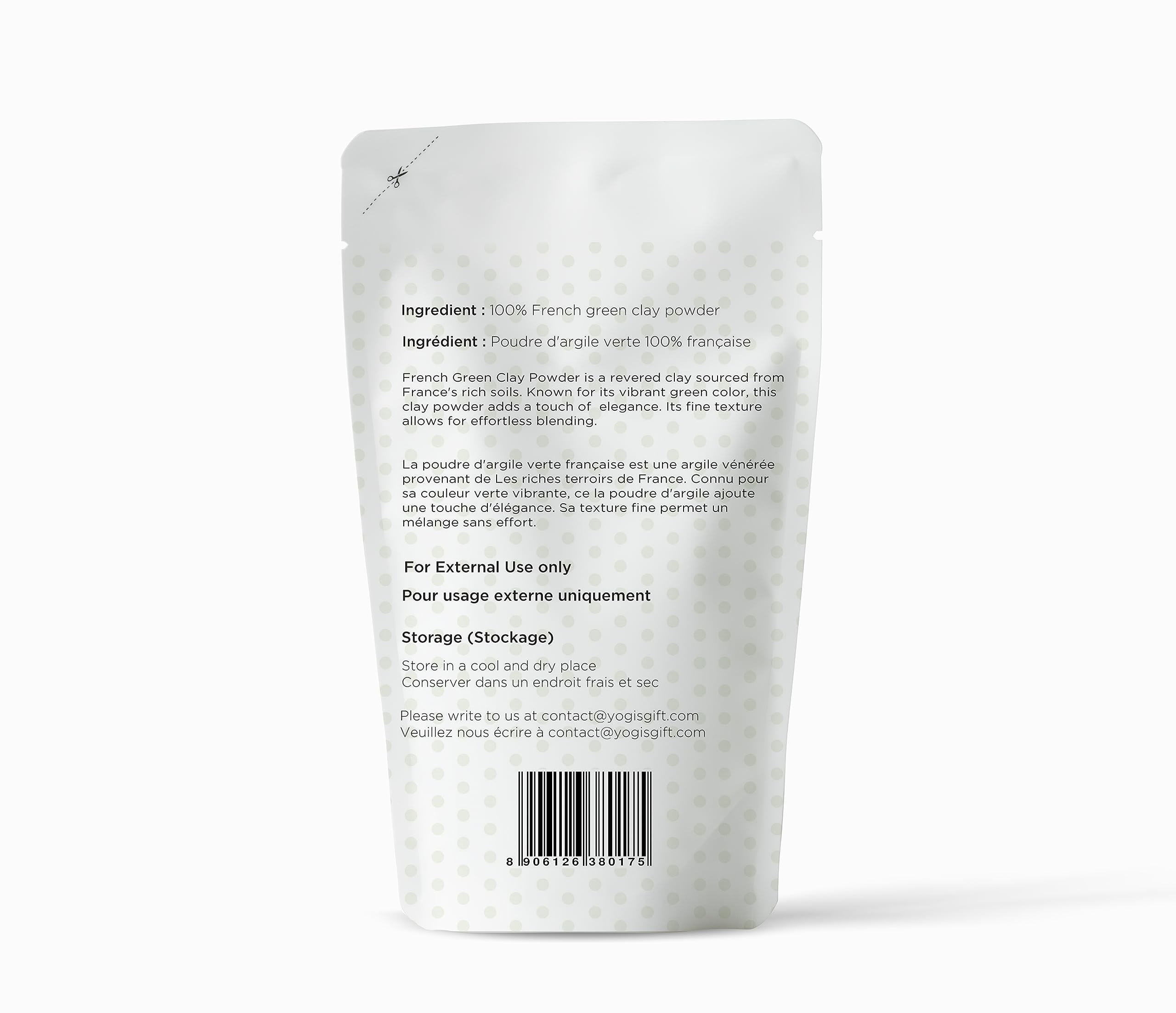 YOGI’S GIFT pasta de arcilla verde francesa para mascarilla facial