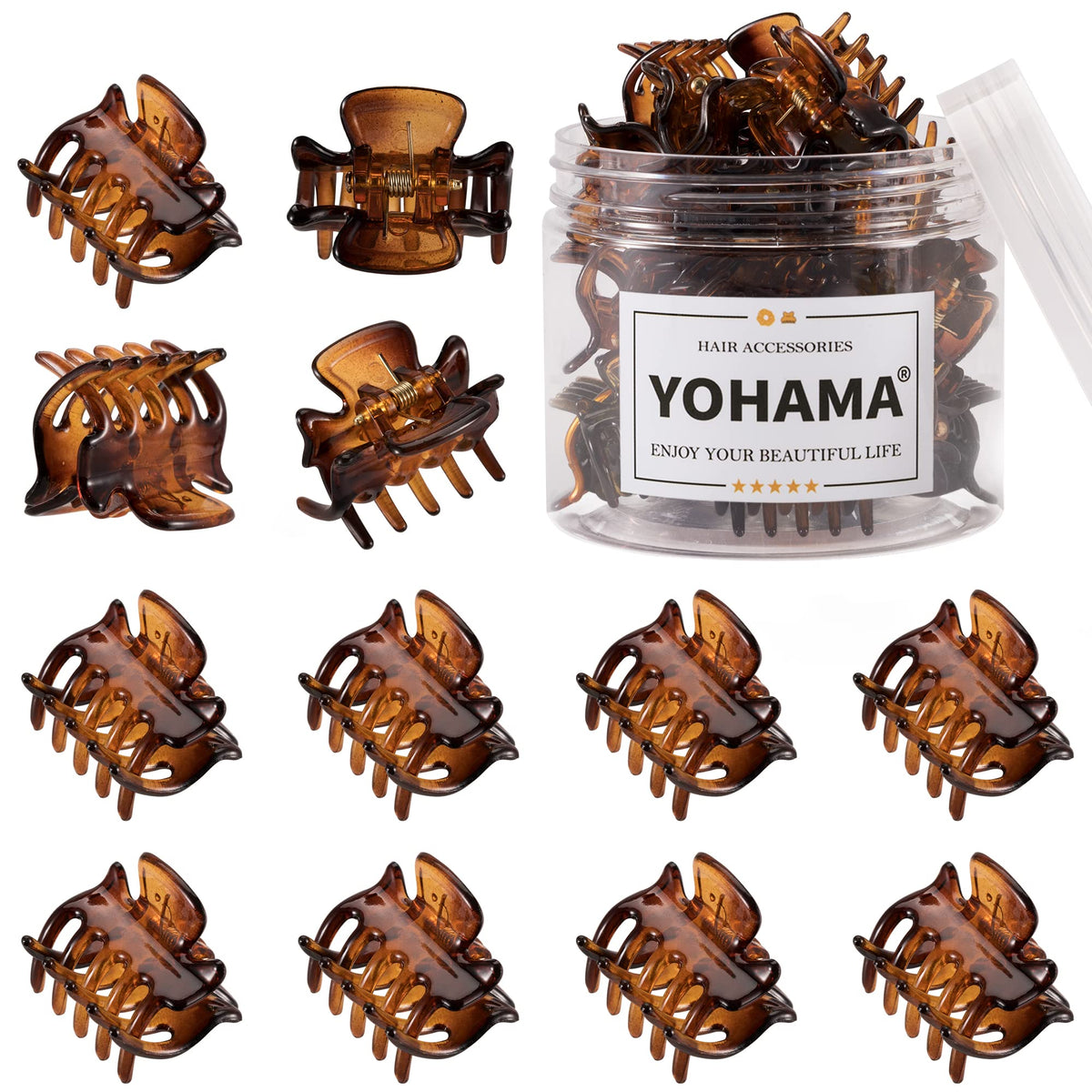 Clip YOHAMA pelo mini marrón de 1 pulgada ideal para peinados rápidos