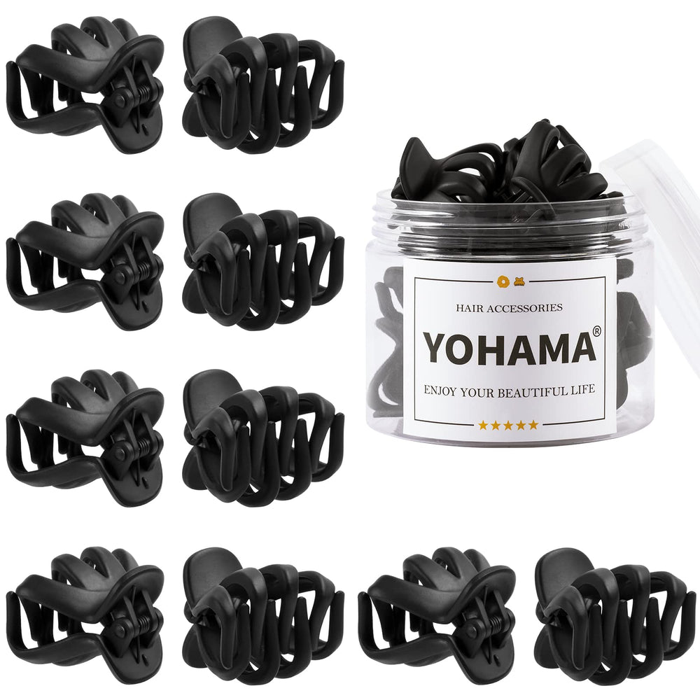 Pinzas para cabello YOHAMA octopus negro 4 cm, agarre firme para peinados duraderos.
