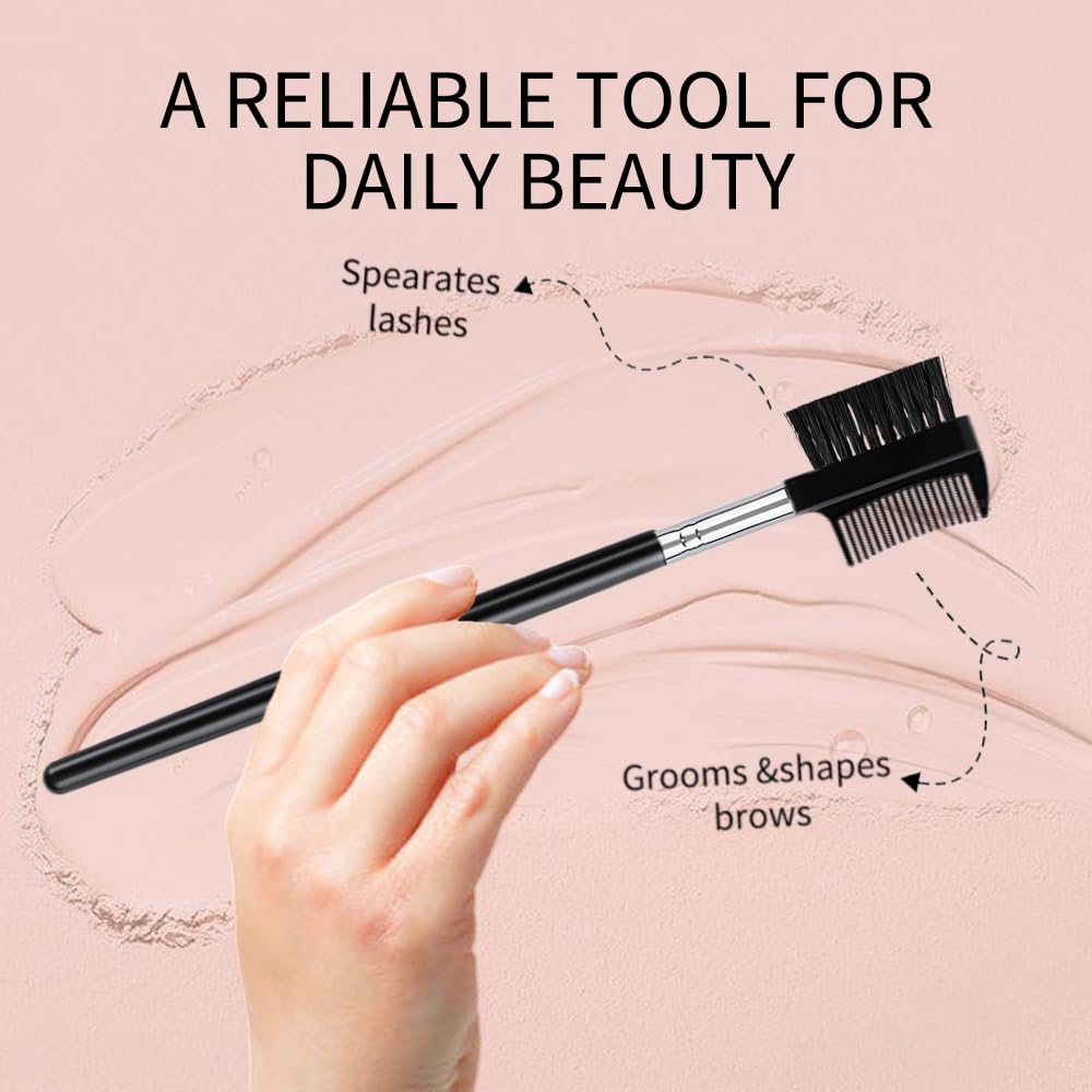 Yoizyfree cepillo para cejas y pestañas, tamaño portátil para maquillaje diario.