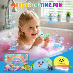 YOJFOJV bolas de baño arcoiris coloridas, crean burbujas y color en la bañera.