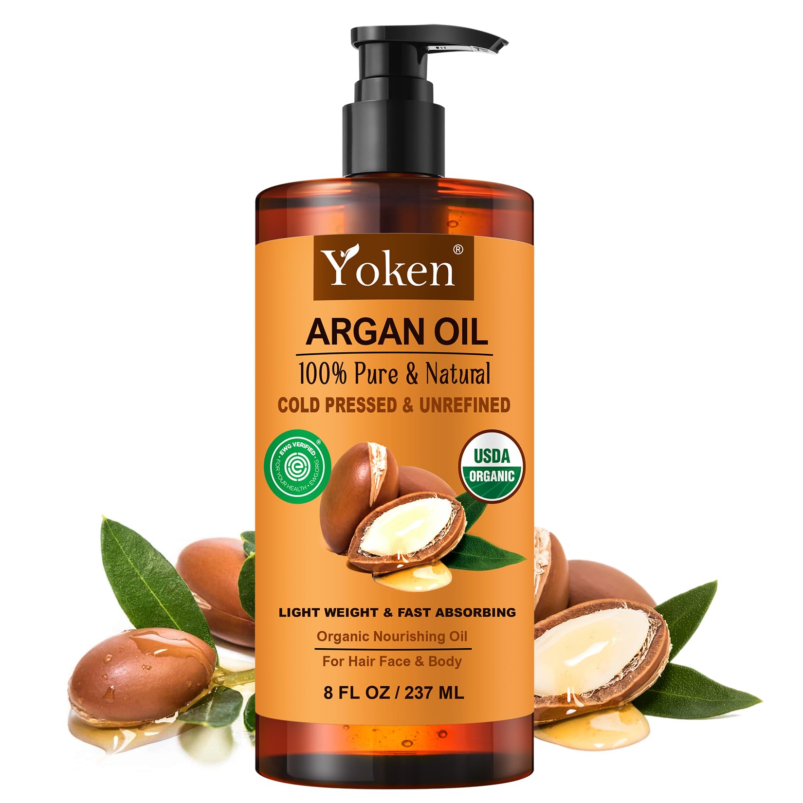 Yoken Aceite de Argán en botella para cabello, nutre y aporta brillo
