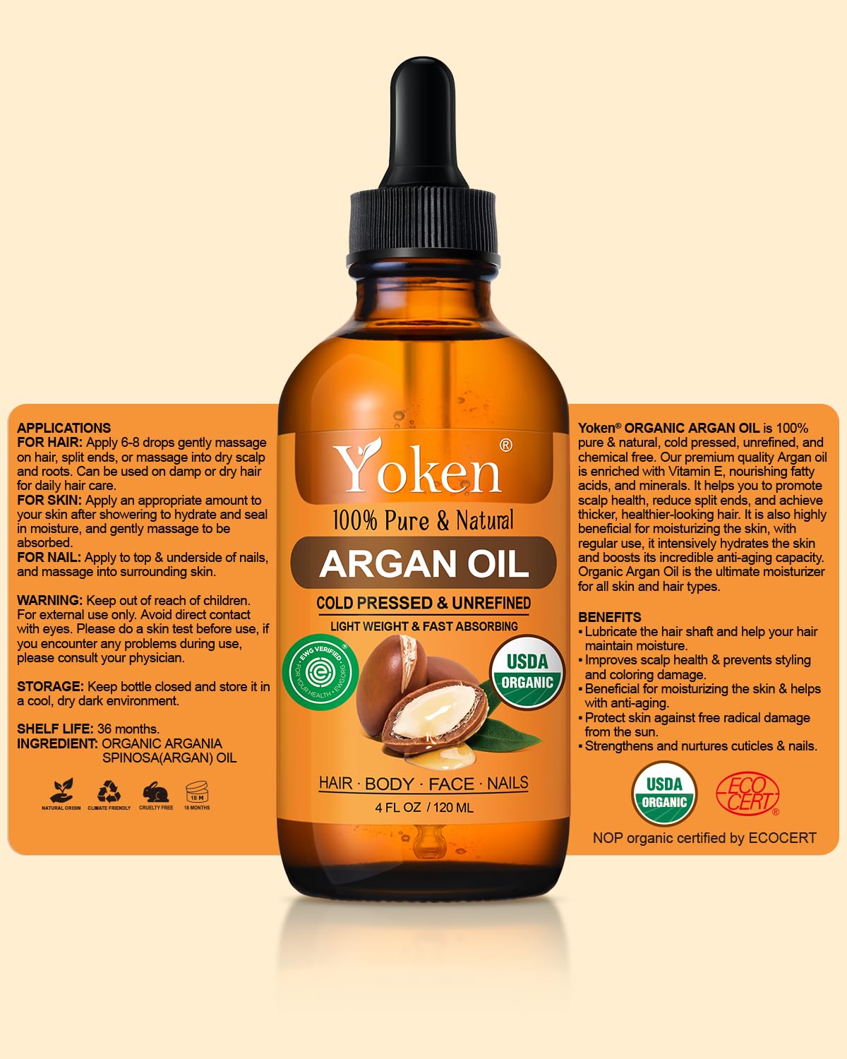 Uso diario de Argán Yoken para cabello y piel suave